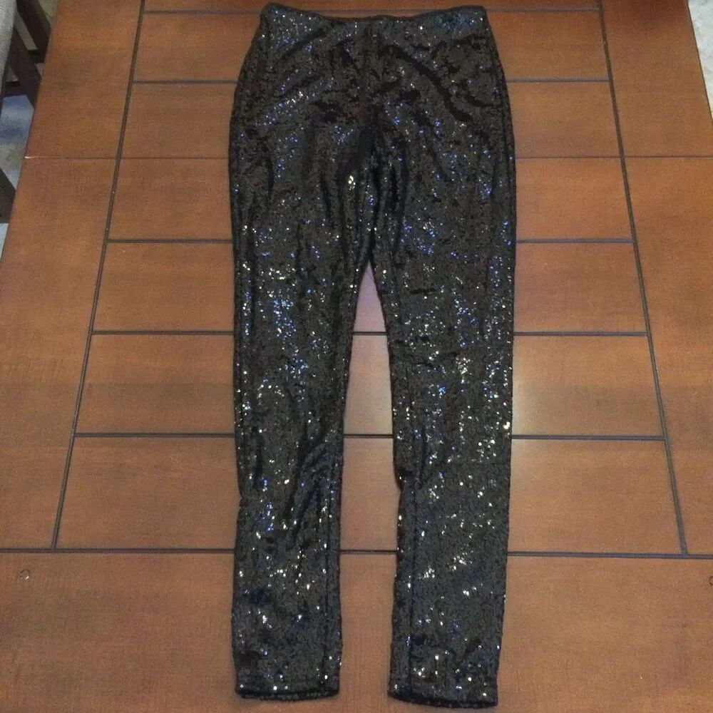 Women’s sequin black pants large